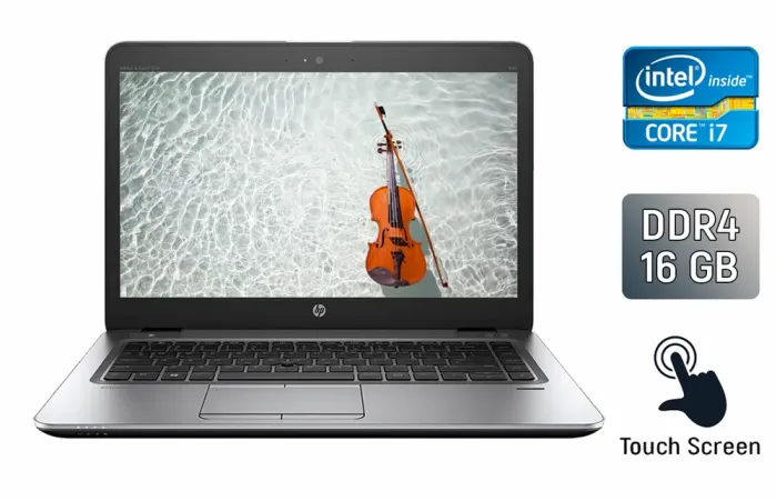 Ультрабук HP EliteBook 840 G4 / 14" (1920x1080) IPS Touch / Intel Core i7-7500U (2 (4) ядра по 2.7 - 3.5 GHz) / 16 GB DDR4 / 480 GB SSD / Intel HD Graphics 620 / WebCam / Fingerprint / Windows 10 б/в - зображення 1