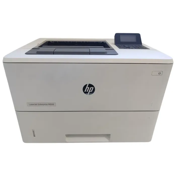 Принтер HP LaserJet Enterprise M506 / Лазерний монохромний друк / 1200x1200 dpi / A4 / 43 стор/хв / USB 2.0, Ethernet / Дуплекс б/в - зображення 1