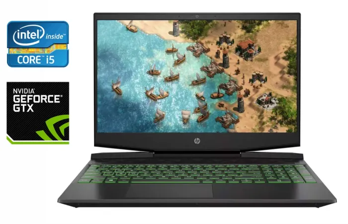 Ігровий ноутбук HP Pavilion Gaming 15-dk0056nr / 15.6" (1920x1080) IPS / Intel Core i5-9300H (4 (8) ядра по 2.4 - 4.1 GHz) / 16 GB DDR4 / 512 GB SSD / nVidia GeForce GTX 1650, 4 GB GDDR6, 128-bit / WebCam / HDMI б/в - зображення 1