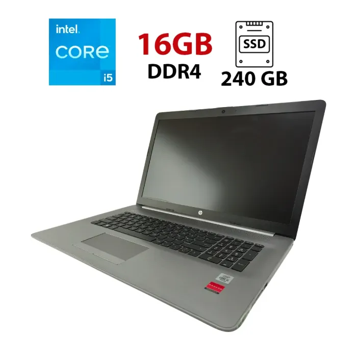 Ноутбук HP ProBook 470 G7 / 17.3" (1920x1080) IPS / Intel Core i5-10210U (4 (8) ядра по 1.6 - 4.2 GHz) / 16 GB DDR4 / 240 GB SSD / AMD Radeon R7 M440, 2 GB GDDR5, 64-bit / WebCam б/в - зображення 1