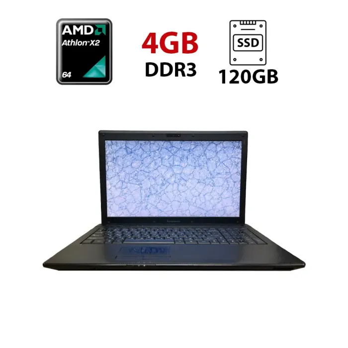 Ноутбук Б-клас Lenovo G565 / 15.6" (1366x768) TN / AMD Athlon II P360 (2 ядра по 2.3 - 3.2 GHz) / 4 GB DDR3 / 120 GB SSD / AMD Radeon HD 4200 Graphics / WebCam б/в - зображення 1