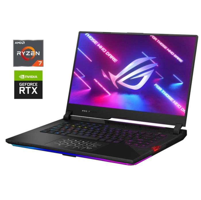 Ігровий ноутбук Б-класу Asus ROG Strix Scar G533QR / 15.6" (1920x1080) IPS / AMD Ryzen 9 5900HX (8 (16) ядер по 3.3 - 4.6 GHz) / 16 GB DDR4 / 512 GB SSD NVMe / nVidia GeForce RTX 3070, 8 GB GDDR6, 256-bit б/в - зображення 1