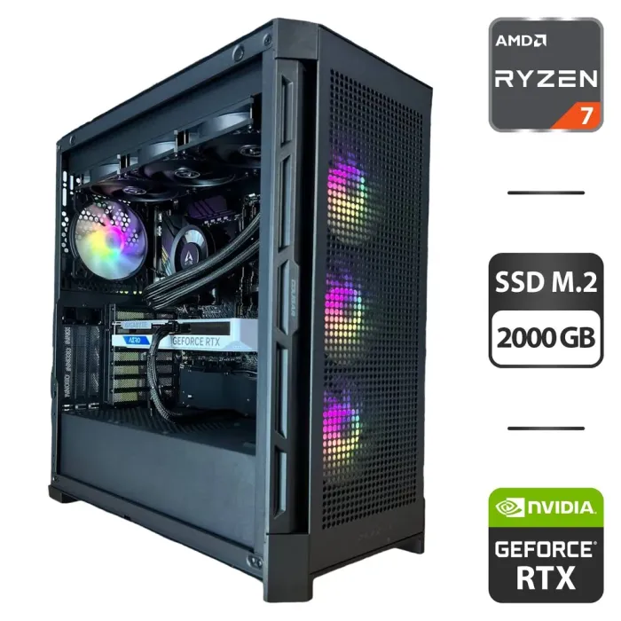 Збірка під замовлення: комп'ютер Cougar Duoface Pro RGB Tower / AMD Ryzen 7 5800X3D (8 (16) ядер по 3.4 - 4.5 GHz) / 32 GB DDR4 / 2000 GB SSD M.2 / nVidia GeForce RTX 4060, 8 GB GDDR6, 128-bit / 750W - зображення 1