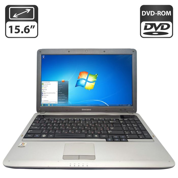 Ноутбук Samsung R528 / 15.6" (1366x768) TN / Intel Pentium T4500 (2 ядра по 2.3 GHz) / 6 GB DDR3 / 320 GB HDD / Intel Graphics / WebCam / DVD-ROM б/в - изображение 1