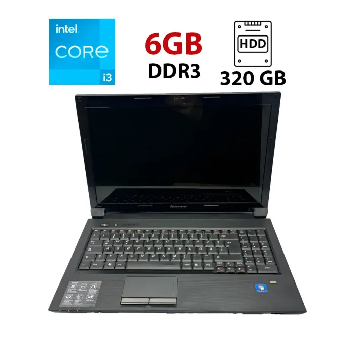 Ноутбук Lenovo B560 / 15.6" (1366x768) TN / Intel Core i3-370M (2 (4) ядра по 2.4 GHz) / 6 GB DDR3 / 320 GB HDD / Intel HD Graphics / NoWebCam б/в - зображення 1