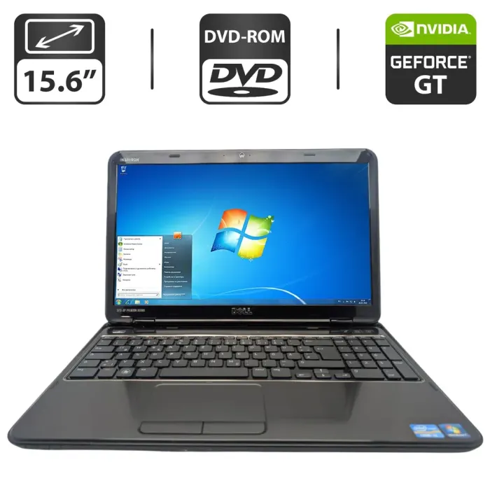 Ноутбук Dell Inspiron N5110 / 15.6" (1366x768) TN / Intel Core i3-2350M (2 (4) ядра по 2.3 GHz) / 6 GB DDR3 / 500 GB HDD / nVidia GeForce GT 525M, 1 GB GDDR3, 128-bit / WebCam / DVD-ROM б/в - зображення 1