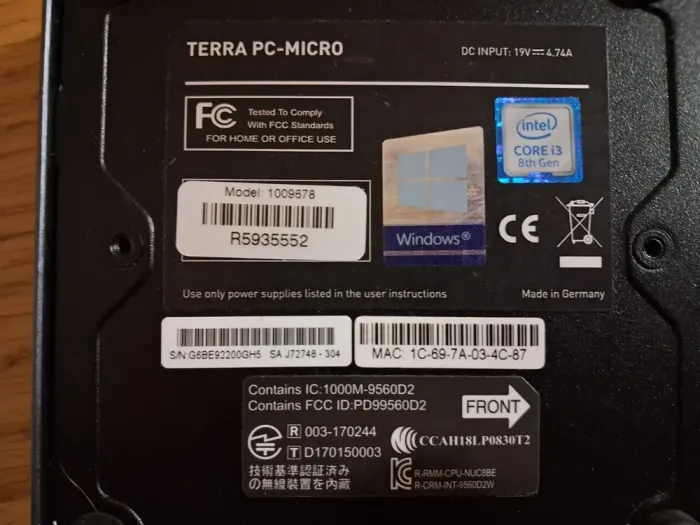 Неттоп Terra PC-Mini 5000 Silent Greenline 1009678 USFF / Intel Core i3-8109U (2 (4) ядра по 3.0 -3.6 GHz) / 16 GB DDR4 / 256 GB SSD / Intel UHD Graphics 630 / HDMI / Блок живлення в комплекті б/в - зображення 4