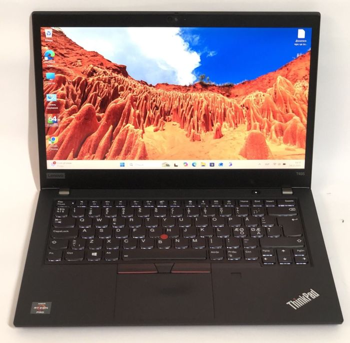 Ультрабук Б-клас Lenovo ThinkPad T495 / 14" (1920x1080) IPS / AMD Ryzen 5 PRO 3500U (4 (8) ядра по 2.1 - 3.7 GHz) / 16 GB DDR4 / 256 GB SSD NVMe / AMD Radeon Vega 8 Graphics / WebCam / Win 11 Pro б/в - изображение 2