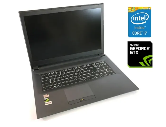 Ігровий ноутбук Eluktronics 17 N870HK / 17.3" (1920x1080) IPS / Intel Core i7-7700HQ (4 (8) ядра по 2.8 - 3.8 GHz) / 16 GB DDR4 / 512 GB SSD NVMe / nVidia GeForce GTX 1050 Ti, 4 GB GDDR5, 128-bit / WebCam б/в - зображення 1