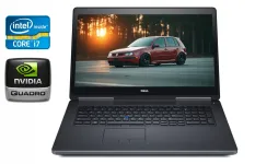 Мобільна робоча станція Dell Precision 7720 / 17,3" (1920x1080) IPS / Intel Core i7-7820HQ (4 (8) ядра по 2,9 - 3,9 ГГц) / 32 ГБ DDR4 / 512 ГБ SSD / nVidia Quadro P4000, 8 ГБ GDDR5, 256-біт / USB Type-C / Windows 10 б/в
