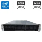 Сервер HP ProLiant DL380 Gen9 (18x 2.5 SFF) 2U Rack / 2x Intel Xeon E5-2667 v3 (8 (16) ядра по 3.2 - 3.6 GHz) / 256 GB DDR4 / 2x 800 GB SSD (SAS) / RAID HP Smart Array P440ar / 2x 500W б/в