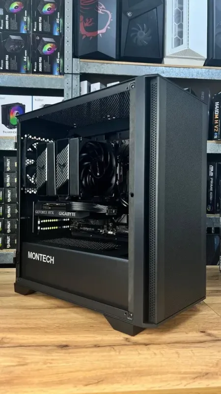 Збірка під замовлення: комп'ютер Montech Air 100 Lite Black Tower / Intel Core i5-13600KF (14 (20) ядер по 2.6 - 5.1 GHz) / 32 GB DDR4 / 1000 GB SSD M.2 / nVidia GeForce RTX 3060, 12 GB GDDR6, 192-bit / 650W - зображення 3