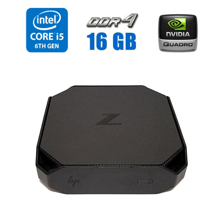 Неттоп HP Z2 Mini G3 USFF / Intel Core i5-6600 (4 ядра по 3.3 - 3.9 GHz) / 16 GB DDR4 / 256 GB SSD / nVidia Quadro M620, 2 GB GDDR5, 128-bit / WiFi б/в - зображення 1