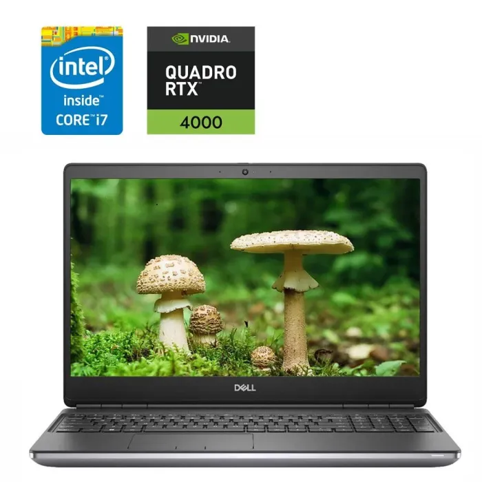 Мобільна робоча станція Dell Precision 7550 / 15.6" (1920x1080) IPS / Intel Core i7-10875H (8 (16) ядер по 2.3 - 5.1 GHz) / 32 GB DDR4 / 1000 GB SSD M.2 / nVidia Quadro RTX 4000, 8 GB GDDR6, 256-bit / WebCam б/в - зображення 1