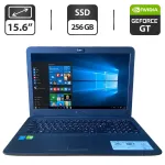 Ноутбук Asus F554L / 15.6" (1366x768) TN / Intel Core i5-4210U (2 (4) ядра по 1.7 - 2.7 GHz) / 12 GB DDR3 / 256 GB SSD / nVidia GeForce GT 820M, 2 GB GDDR3, 64-bit / WebCam / VGA б/в