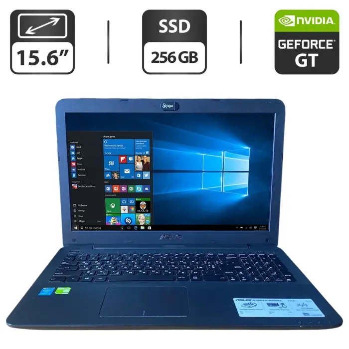 Ноутбук Asus F554L / 15.6" (1366x768) TN / Intel Core i5-4210U (2 (4) ядра по 1.7 - 2.7 GHz) / 12 GB DDR3 / 256 GB SSD / nVidia GeForce GT 820M, 2 GB GDDR3, 64-bit / WebCam / VGA б/в - зображення 1