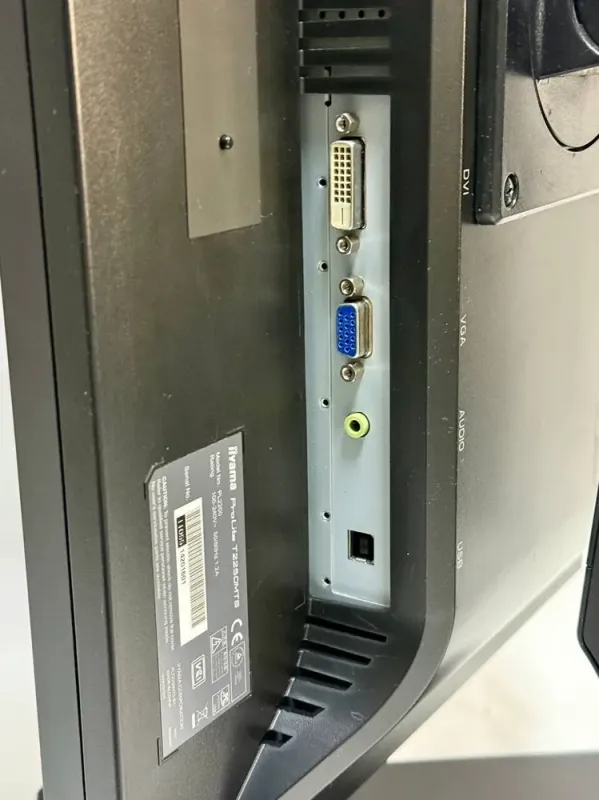 Монітор Iiyama ProLite T2250MTS/22" (1920x1080) TN Touch / USB, VGA, DVI / Вбудовані колонки 2x 1W / VESA 100x100 + Кабель живлення б/в - зображення 6