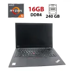 Ультрабук Lenovo ThinkPad T14s Gen1 / 14" (1920x1080) IPS / AMD Ryzen 5 Pro 4650U (6 (12) ядер по 2.1 - 4.0 GHz) / 16 GB DDR4 / 240 GB SSD / AMD Radeon RX Vega 6 Graphics / WebCam б/в