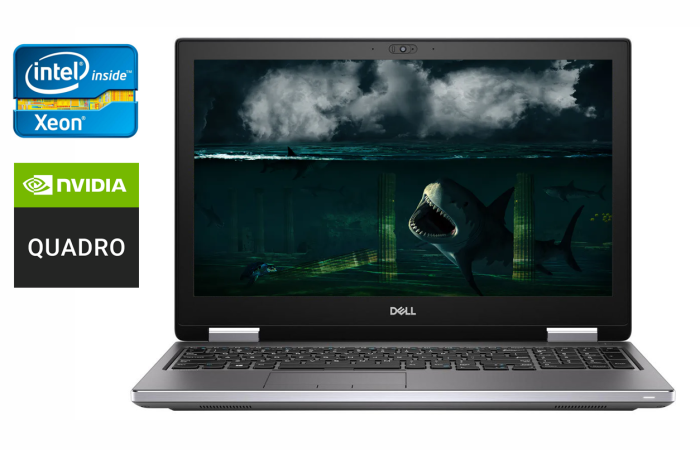 Мобільна робоча станція Dell Precision 7740 / 17.3" (1920x1080) IPS / Intel Xeon E-2276M (6 (12) ядер по 2.8 - 4.7 GHz) / 64 GB DDR4 / 512 GB SSD + 512 GB SSD / nVidia Quadro RTX 4000, 8 GB GDDR6, 256-bit / WebCam / Windows 10 б/в - зображення 1