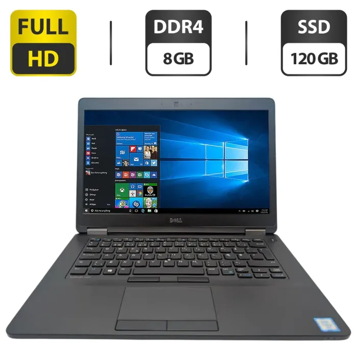 Ноутбук Dell Latitude E5470 / 14" (1920x1080) IPS / Intel Core i5-6300U (2 (4) ядра по 2.4 - 3.0 GHz) / 8 GB DDR4 / 120 GB SSD / Intel HD Graphics 520 / WebCam б/в - зображення 1