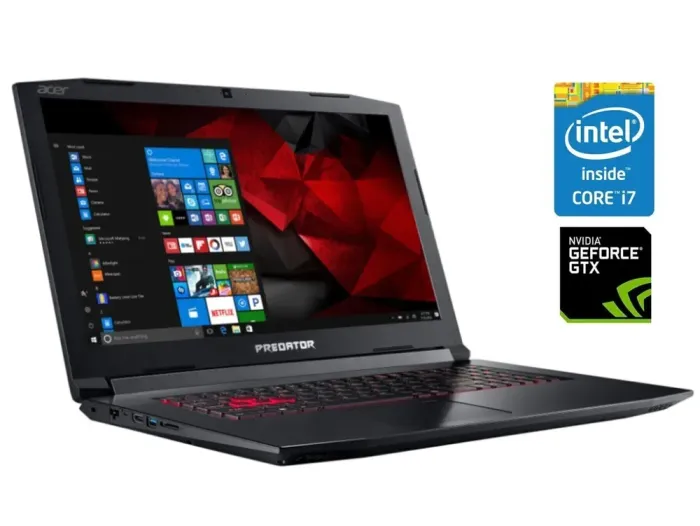 Ігровий ноутбук Б-клас Acer Predator Helios 300 G3-571 / 15.6" (1920x1080) IPS / Intel Core i7-7700HQ (4 (8) ядра по 2.8 - 3.8 GHz) / 16 GB DDR4 / 500 GB SSD / nVidia GeForce GTX 1060, 6 GB GDDR5, 192-bit / WebCam б/в - зображення 1