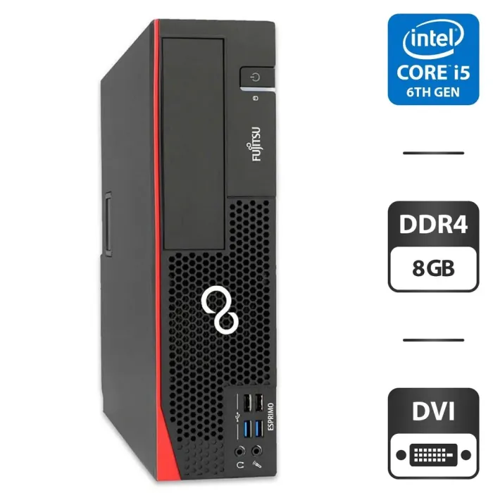 Компьютер Fujitsu Esprimo D757 E90+ SFF / Intel Core i5-6500 (4 ядра по 3.2 - 3.6 GHz) / 8 GB DDR4 / 320 GB HDD / Intel HD Graphics 530 / Windows 11 Pro б/в - зображення 1