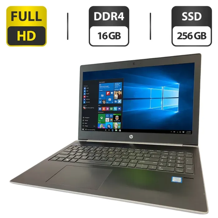 Ноутбук Б-клас HP ProBook 450 G5 / 15.6" (1920x1080) IPS / Intel Core i5-8250U (4 (8) ядра по 1.6 - 3.4 GHz) / 16 GB DDR4 / 256 GB SSD / Intel UHD Graphics 620 / WebCam б/в - зображення 1