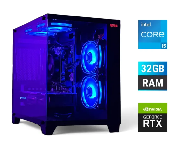 Ігровий ПК Gaming PC Tower / Intel Core i5-11400F (6 (12) ядер по 2.6 - 4.4 GHz) / 32 GB DDR4 / 500 GB SSD / nVidia GeForce RTX 2060 Super, 8 GB GDDR6, 256-bit б/в - зображення 1