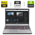 Мобільна робоча станція Fujitsu Celsius H730 / 15.6" (1920x1080) IPS / Intel Core i7-4800MQ (4 (8) ядра по 2.7 - 3.7 GHz) / 32 GB DDR3 / 256 GB SSD / nVidia Quadro K1100M, 2 GB GDDR5, 128-bit / WebCam / DVD-ROM б/в