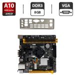 Комплект: Материнська плата Biostar A68N-5600 / AMD A10-4655M (4 ядра по 2.0 - 2.8 GHz) / 8 GB DDR3 / Socket FP2 / Задня заглушка б/в