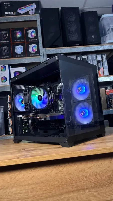 Збірка під замовлення: ігровий ПК Gamdias Aura GC10M ARGB Black Tower / AMD Ryzen 5 5600 (6 (12) ядер по 3.5 - 4.4 GHz) / 16 GB DDR4 / 1000 GB SSD M.2 / AMD Radeon RX 6600, 8 GB GDDR6, 128-bit / 650W б/в - зображення 3