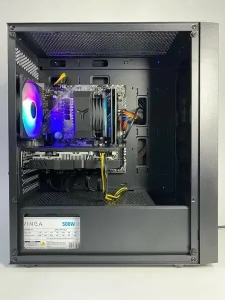 Ігровий ПК PCСooler C3B310 BK / AMD Ryzen 5 5500 (6 (12) ядер по 3.6 - 4.2 GHz) / 16 GB DDR4 / 128 GB SSD + 1000 GB SSHD / AMD Radeon RX 580 2048SP, 8 GB GDDR5, 256-bit / 500 W / Asus Prime A520M-K б/в - зображення 6