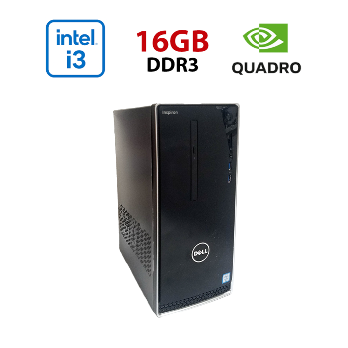 Ігровий ПК Dell Inspirion 3650 / Intel Core i3-6100 (2 (4) ядра по 3,7 ГГц) / 16 ГБ DDR3 / 256 ГБ SSD / nVidia Quadro M2000, 4 ГБ GDDR5, 128-біт / Wi-Fi+Bluetooth / DVD / Win 10 Home Lic б/в - изображение 1