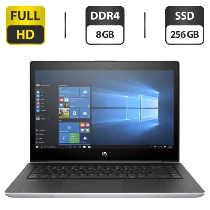 Ультрабук Б-класс HP ProBook 440 G5 / 14" IPS / Core i5-8250U (4(8) ядра по 1.6-3.4 GHz) / 8GB DDR4 / 256GB SSD /HD Graphics 620 / WebCam / HDMI б/в - зображення 1
