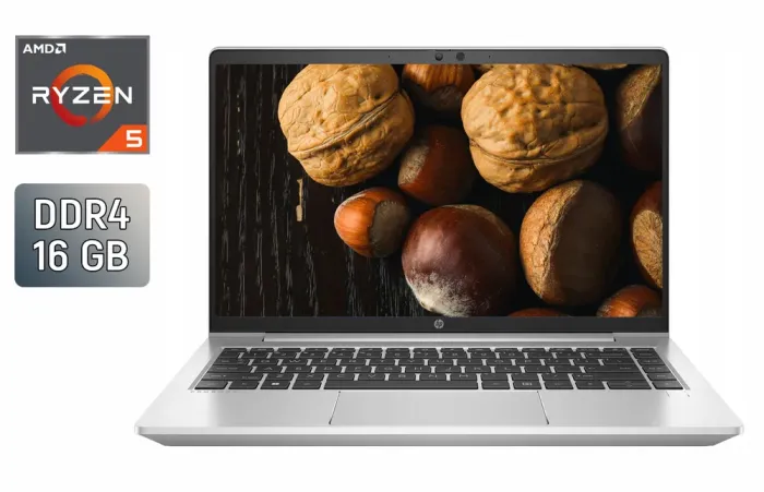 Ультрабук Б-клас HP ProBook 445 G8 / 14" (1920x1080) IPS / AMD Ryzen 5 5600U (6 (12) ядер по 2.3 - 4.2 GHz) / 16 GB DDR4 / 512 GB SSD / AMD Radeon Vega 7 Graphics / HDMI / Fingerprint / WebCam б/в - зображення 1