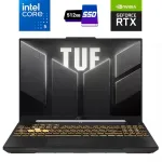 Ігровий ноутбук ASUS TUF Gaming F16 (FX607VU-I5085W) / 16" (1920x1200) IPS / Intel Core 5 210H (8 (12) ядер по 2,2 - 4,8 ГГц) / 8 ГБ DDR5 / 512 ГБ SSD / nVidia GeForce RTX 4050, 6 ГБ GDDR6, 96-біт / Веб-камера / Windows 11