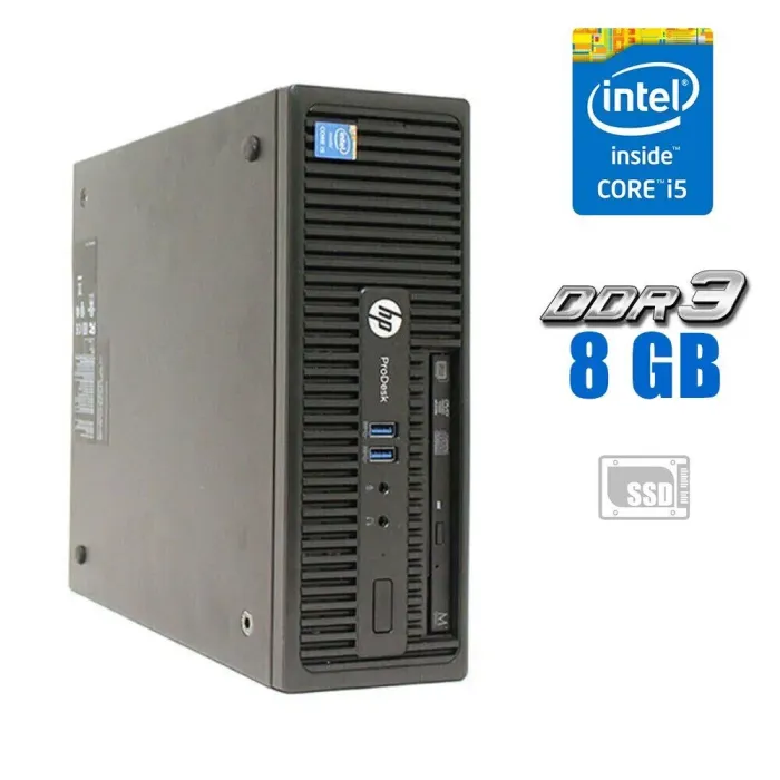 Комп'ютер HP ProDesk 400 G2.5 SFF / Intel Core i5-4590S (4 ядра по 3-3.7 GHz) / 8GB DDR3 / 240GB SSD NEW / HD Graphics 4600 / DVD-ROM / Win 10 б/в - зображення 1