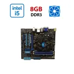Комплект: Материнська плата Asus P7H55-M LX / LGA1156 / Intel Core i5-750 (4 ядра по 2,66 ГГц) / 8 ГБ DDR3 / Intel HD Graphics + Кулер б/в