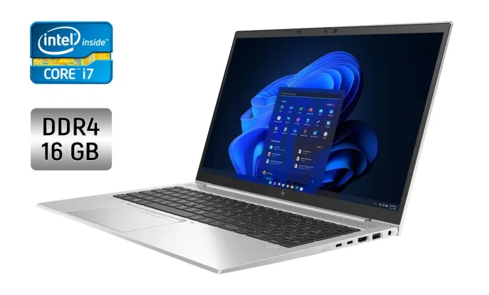 Ультрабук Б-клас HP EliteBook 850 G8 / 15.6" (1920x1080) IPS / Intel Core i7-1165G7 (4 (8) ядра по 2.8 - 4.7 GHz) / 16 GB DDR4 / 512 GB SSD / Intel Iris Xe Graphics / WebCam / Fingerprint б/в - зображення 1