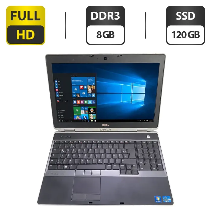 Ноутбук Б-клас Dell Latitude E6530 / 15.6" (1920x180) TN / Intel Core i5-3230M (2 (4) ядра по 2.6 - 3.2 GHz) / 8 GB DDR3 / 120 GB SSD / Intel HD Graphics 4000 / WebCam / DVD-ROM б/в - зображення 1