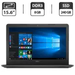 Ноутбук Б-клас Dell Latitude 3550 / 15.6" (1366x768) TN / Intel Core i5-5200U (2 (4) ядра по 2.2 - 2.7 GHz) / 8 GB DDR3 / 240 GB SSD / Intel HD Graphics 5500 / WebCam / HDMI б/в
