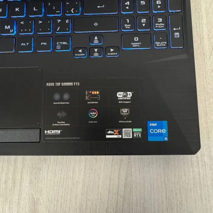 Ігровий ноутбук Asus TUF Gaming F15 FX506HCB / 15,6" (1920x1080) IPS / Intel Core i5-11400H (6 (12) ядер по 4,5 ГГц) / 16 ГБ DDR4 / 512 ГБ SSD M.2 NVMe / nVidia GeForce RTX 3050, 4 ГБ GDDR6, 128-біт / Без веб-камери б/в - зображення 3