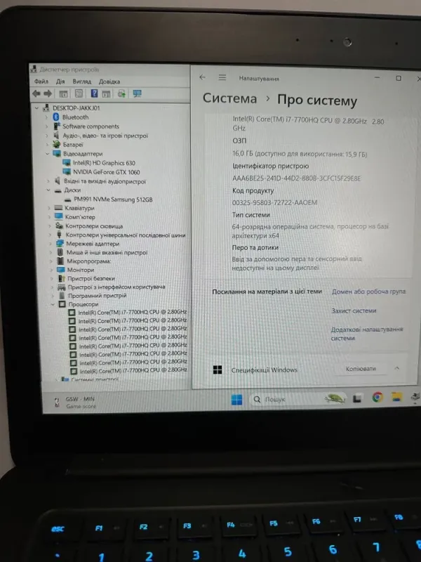 Ігровий ноутбук Razer Blade 14 RZ09-0195 / 14" (1920x1080) IPS / Intel Core i7-7700HQ (4 (8) ядра по 2.8 - 3.8 GHz) / 16 GB DDR4 / 512 GB SSD / nVidia GeForce GTX 1060, 6 GB GDDR5, 192-bit / WebCam б/в - зображення 7