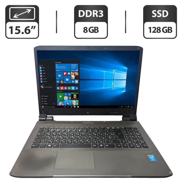 Ноутбук Б-клас Medion Akoya S621xT / 15.6" (1366x768) TN / Intel Core i3-4010U (2 (4) ядра по 1.7 GHz) / 8 GB DDR3 / 128 GB SSD / Intel HD Graphics 4400 / WebCam / Без АКБ б/в - зображення 1