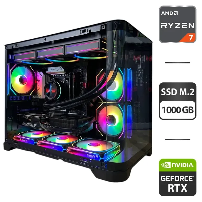 Збірка під замовлення: ігровий ПК GameMax Hype-M Black Tower / AMD Ryzen 7 7800X3D (8 (16) ядер по 4.2 - 5.0 GHz) / 32 GB DDR5 / 1000 GB SSD M.2 / nVidia GeForce RTX 5070, 12 GB GDDR7, 192-bit / 750W - зображення 1