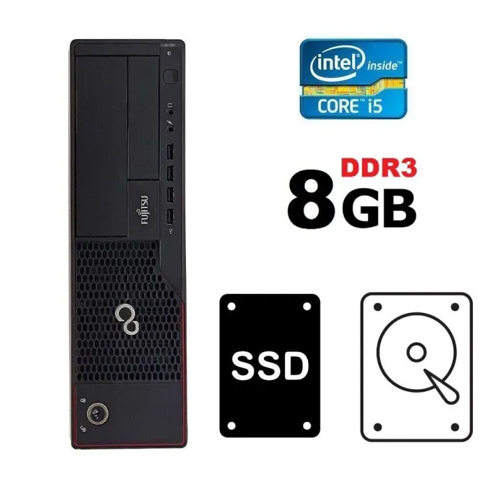 Комп'ютер Fujitsu Esprimo E700 / E710 / E910 SFF / Intel Core i5-3470 (4 ядра по 3.2 - 3.6 GHz) / 8 GB DDR3 / 120GB SSD + 500 GB HDD / Intel HD Graphics 2500 б/в - зображення 1