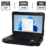 Захищений ноутбук Б-клас Dell Latitude 5414 Rugged / 14" (1366x768) TN / Intel Core i5-6300U (2 (4) ядра по 2.4 - 3.0 GHz) / 16 GB DDR4 / 500 GB SSD / Intel HD Graphics 520 / WebCam / Wi-Fi / Bluetooth / Windows 11 Pro б/в