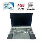Ноутбук Б-клас Acer Aspire V3-531 / 15.6" (1366x768) TN / Intel Pentium B960 (2 ядра по 2.2 GHz) / 4 GB DDR3 / 500 GB HDD / Intel HD Graphics / WebCam б/в