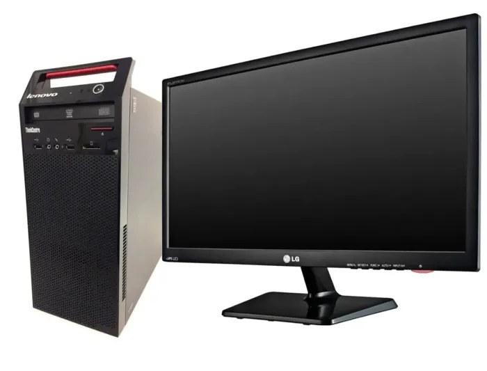 Комплект ПК: Lenovo ThinkCentre E73 Tower / Intel Core i3-4170 (2 (4) ядра по 3.7 GHz) / 8 GB DDR3 / 500 GB HDD / Intel HD Graphics 4400 / DVD-ROM + Монітор LG IPS234T-PN / 23" (1920x1080) IPS / DVI, VGA б/в - зображення 1