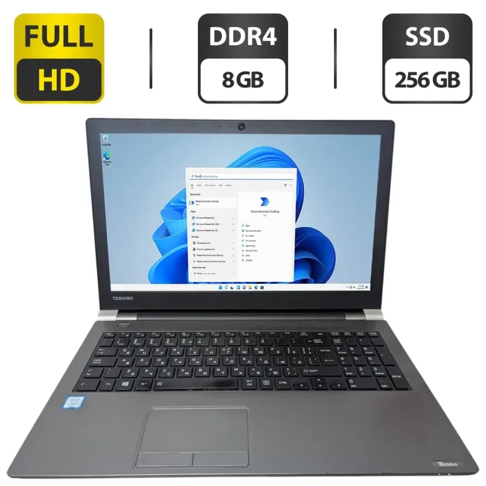 Ноутбук Б-клас Toshiba Tecra A50-D-1С7 / 15.6" (1920x1080) TN / Intel Core i5-7200U (2 (4) ядра по 2.5 - 3.1 GHz) / 8 GB DDR4 / 256 GB SSD / Intel HD Graphics 620 / WebCam б/в - зображення 1